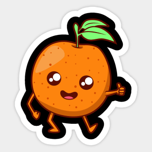 Kawaii Cartoon Orange Sticker